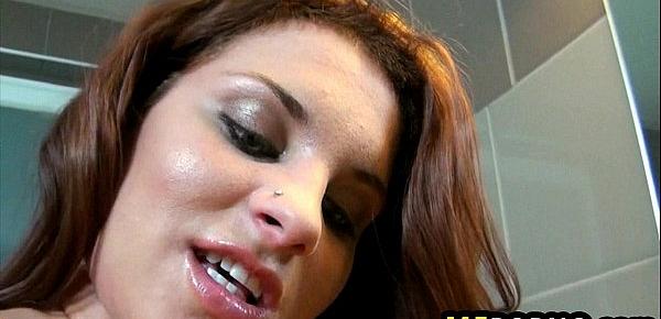  Freaky tight brunette cums with shower head Bettina Dicapri 2